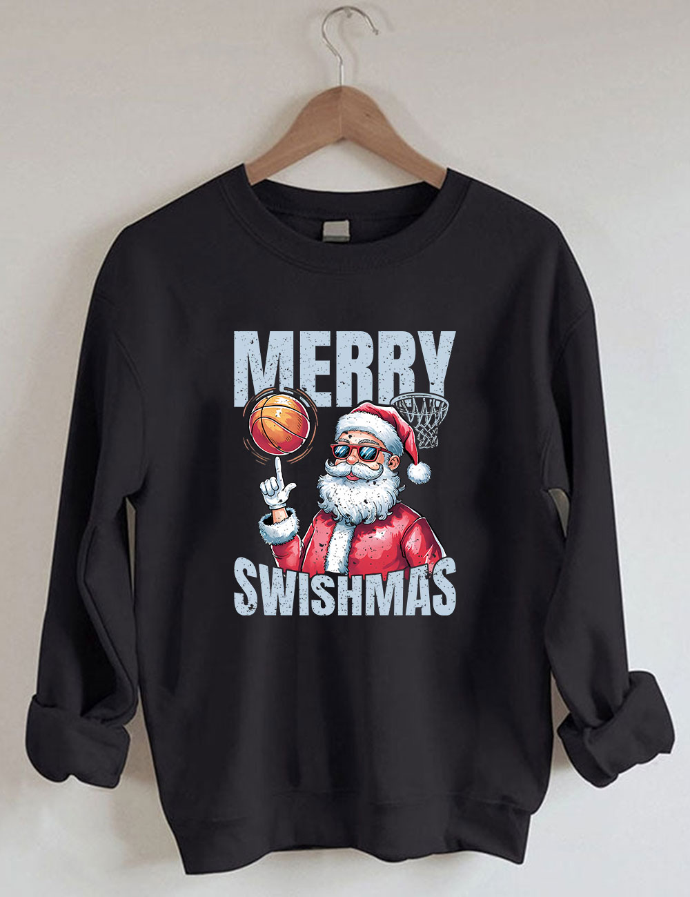 Merry Swishmas Basketball Sweatshirt