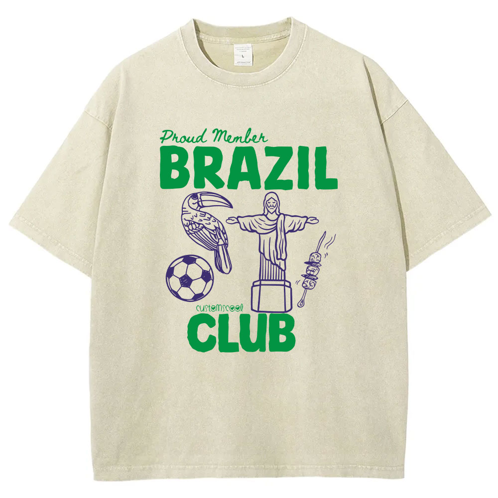 Proud Member Brazil Club Washed T-shirt