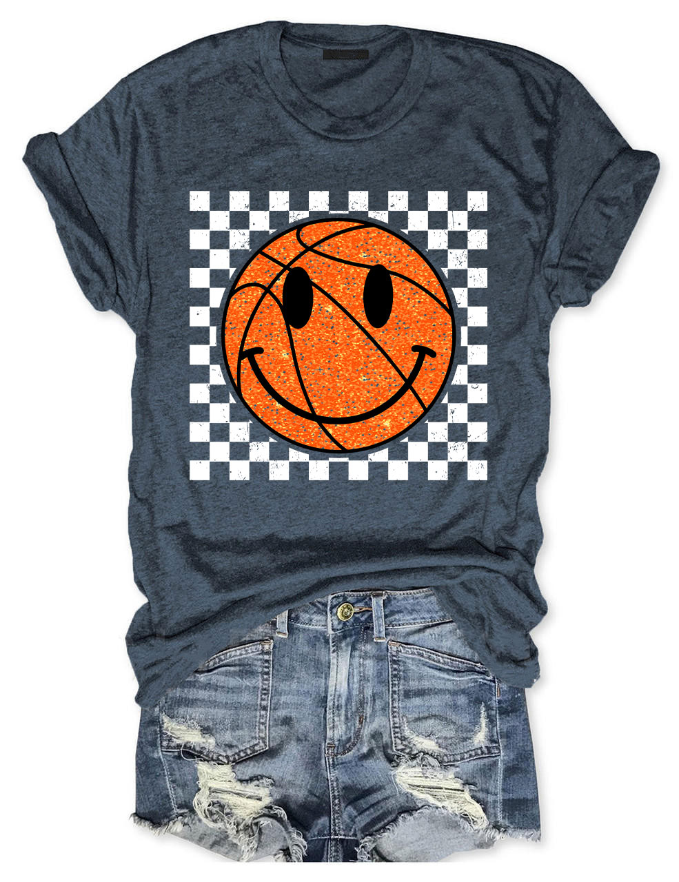 Smile Face Basketball Gameday T-shirt