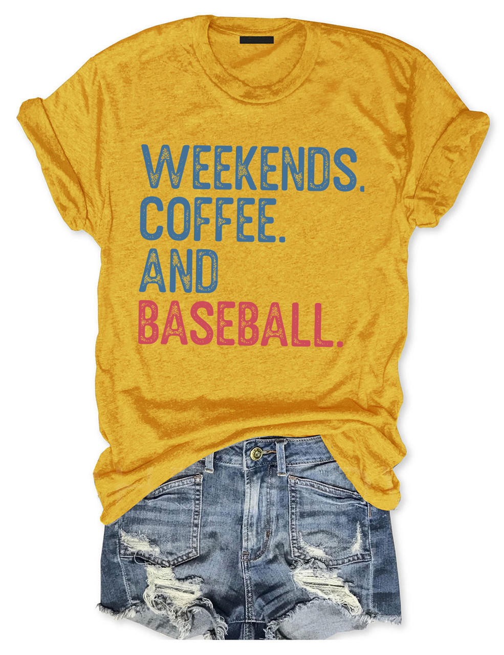 Custom Weekends Coffee Baseball T-Shirt