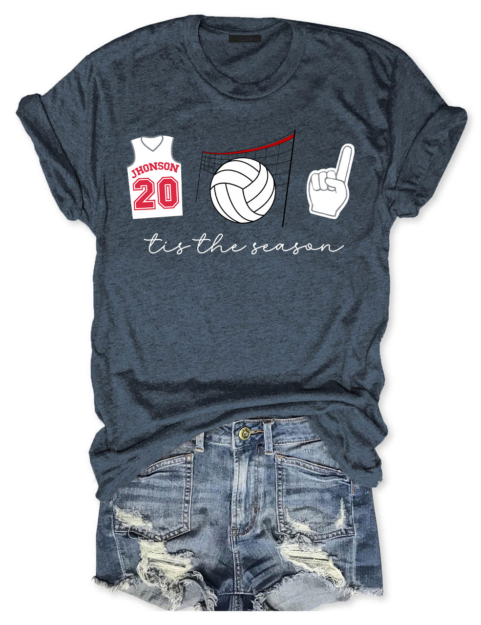 Tis The Season Custom Volleyball T-shirt