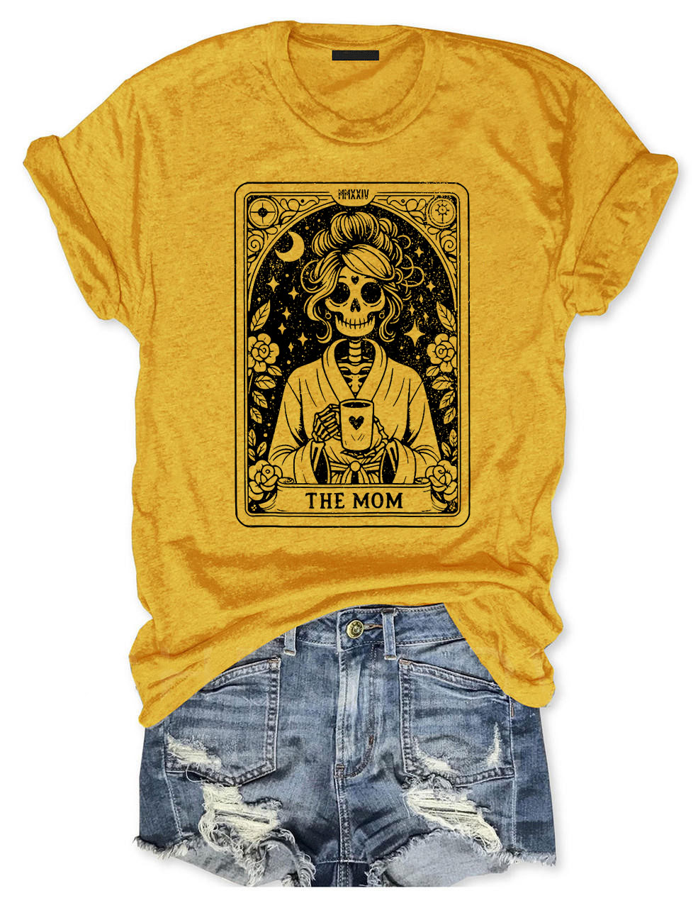 Funny Skeleton Baseball Mom Tarot Card T-shirt