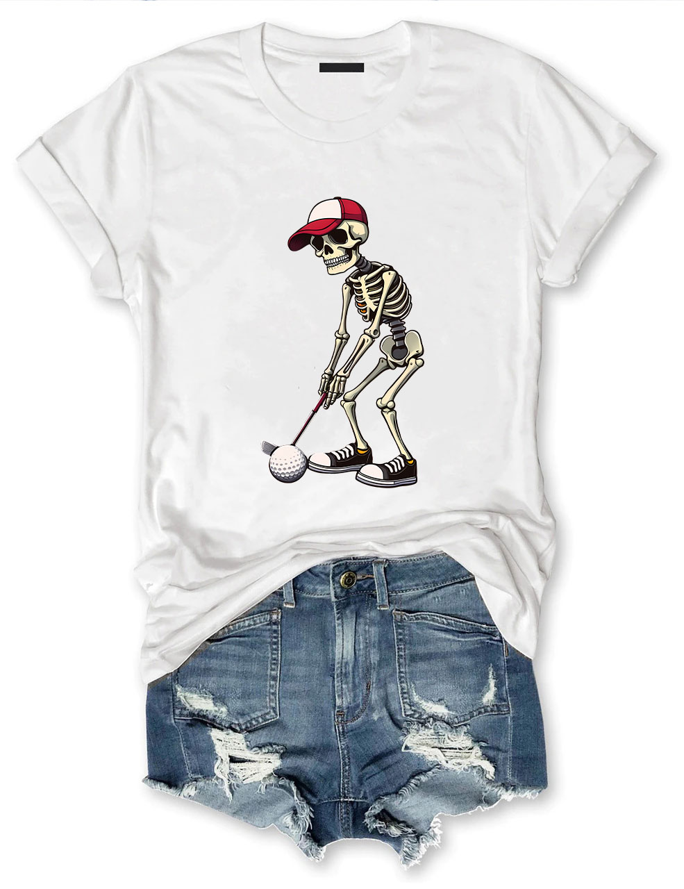Cool Skeleton Golfer Funny T-shirt