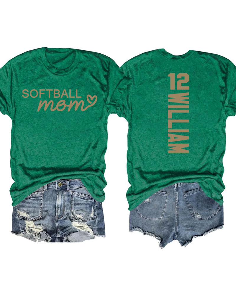 Custom Softball Mom T-Shirt