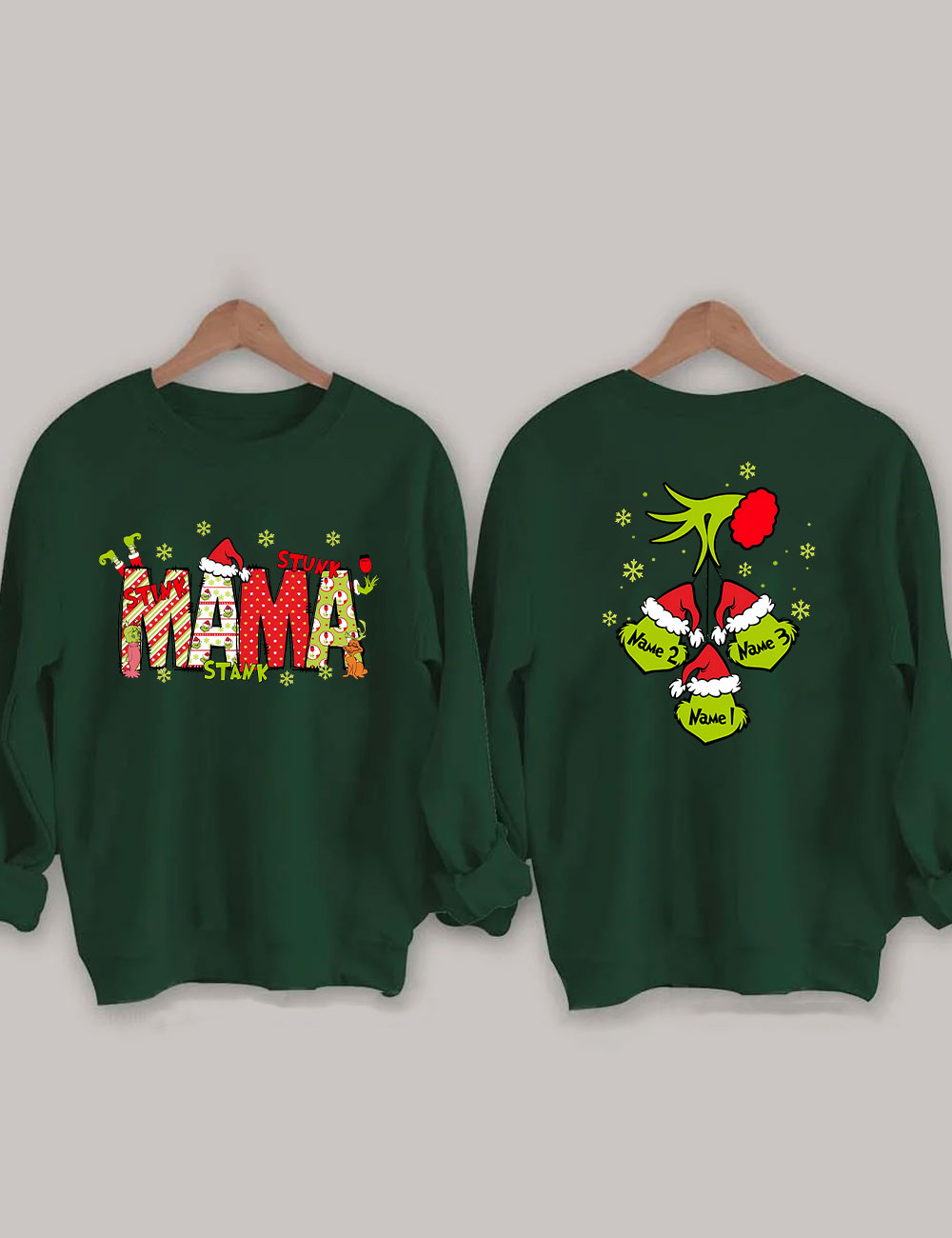 Custom Christmas Mama Kids Names Sweatshirt