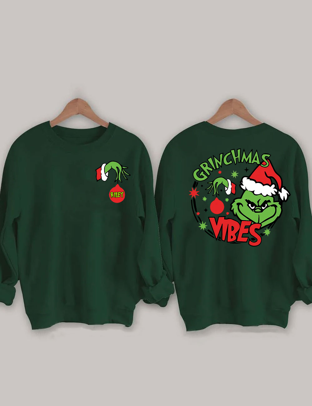Custom Name Grinch Family Sweatshirt