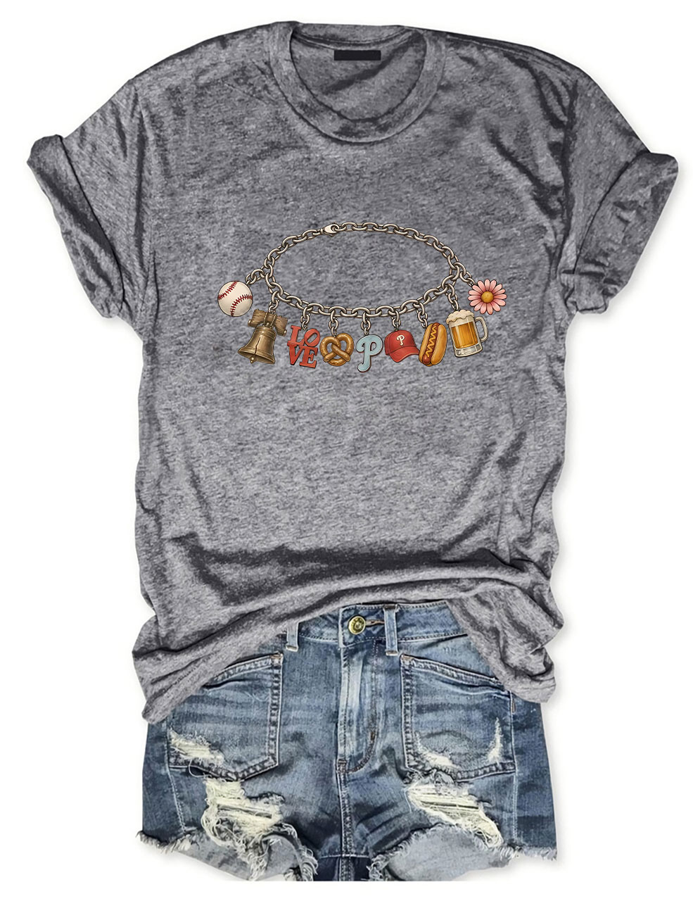 Phillies Charm Bracelet Baseball T-Shirt