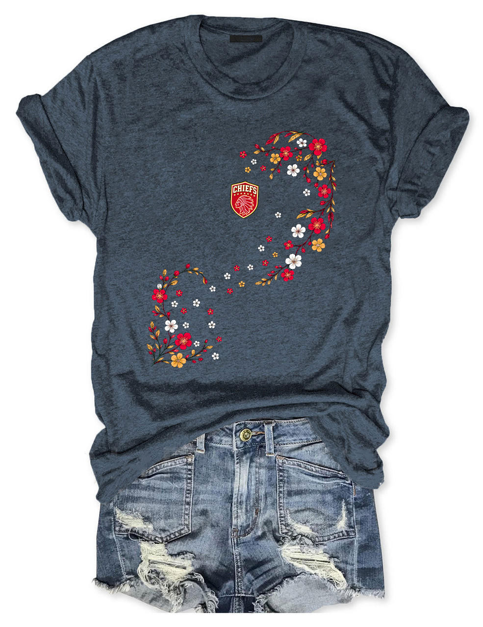 Chiefs Floral Football T-Shirt