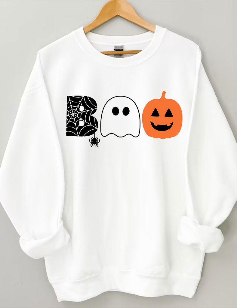 Boo Halloween Ghost Basketball Sweatshirt