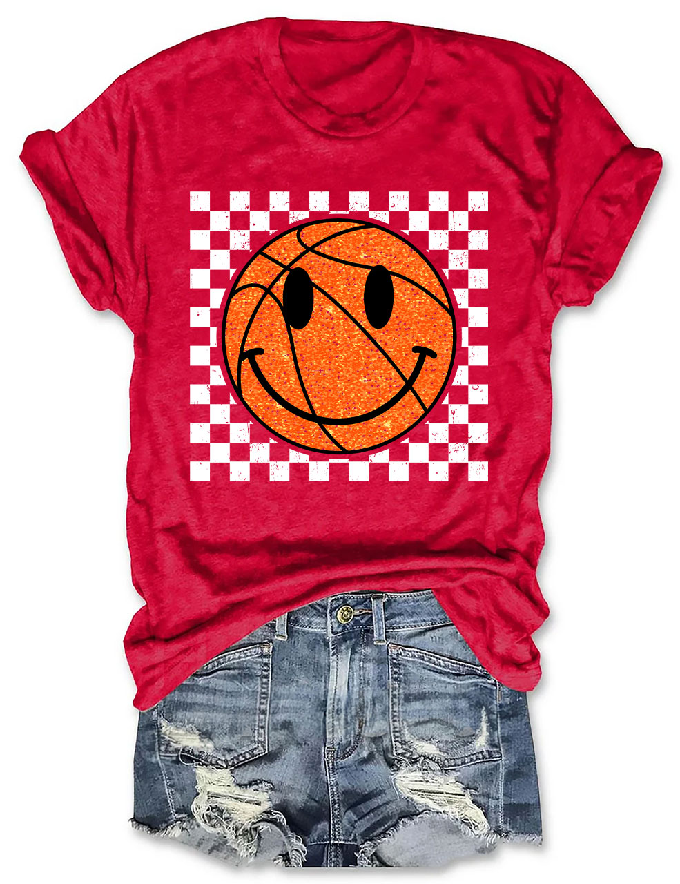 Smile Face Basketball Gameday T-shirt
