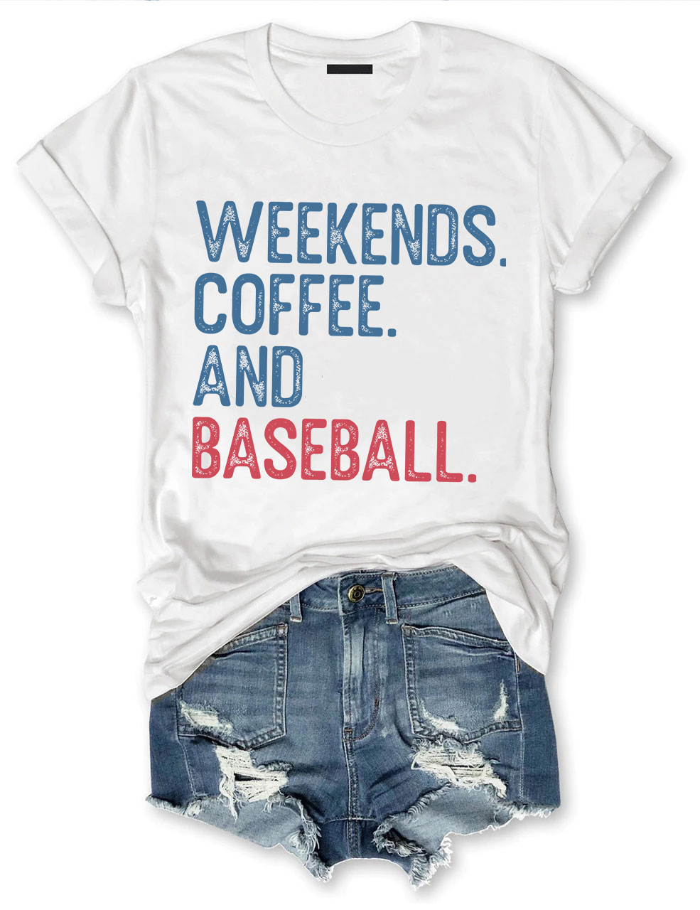 Custom Weekends Coffee Baseball T-Shirt