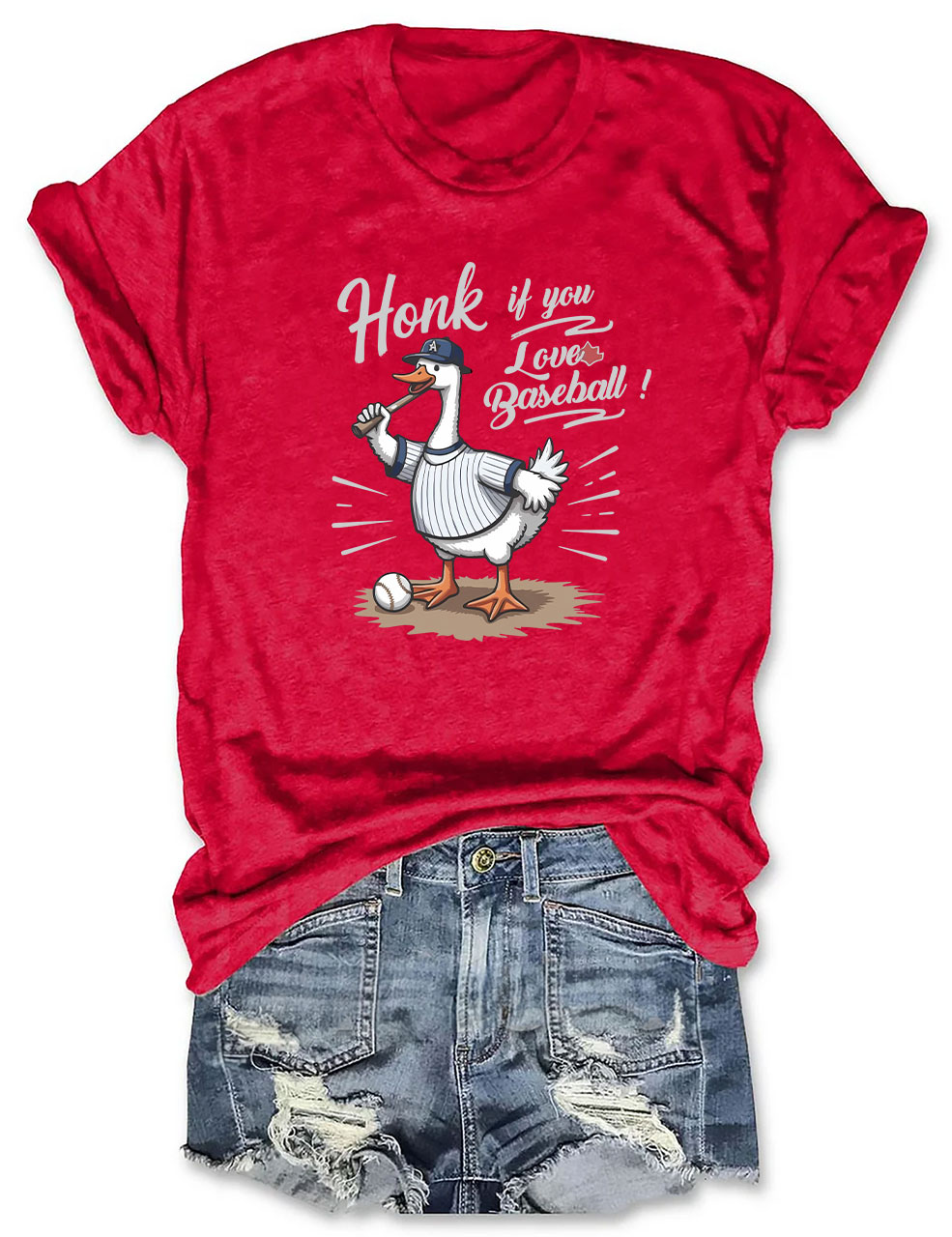 Honk If You Love Baseball Funny Goose T-shirt