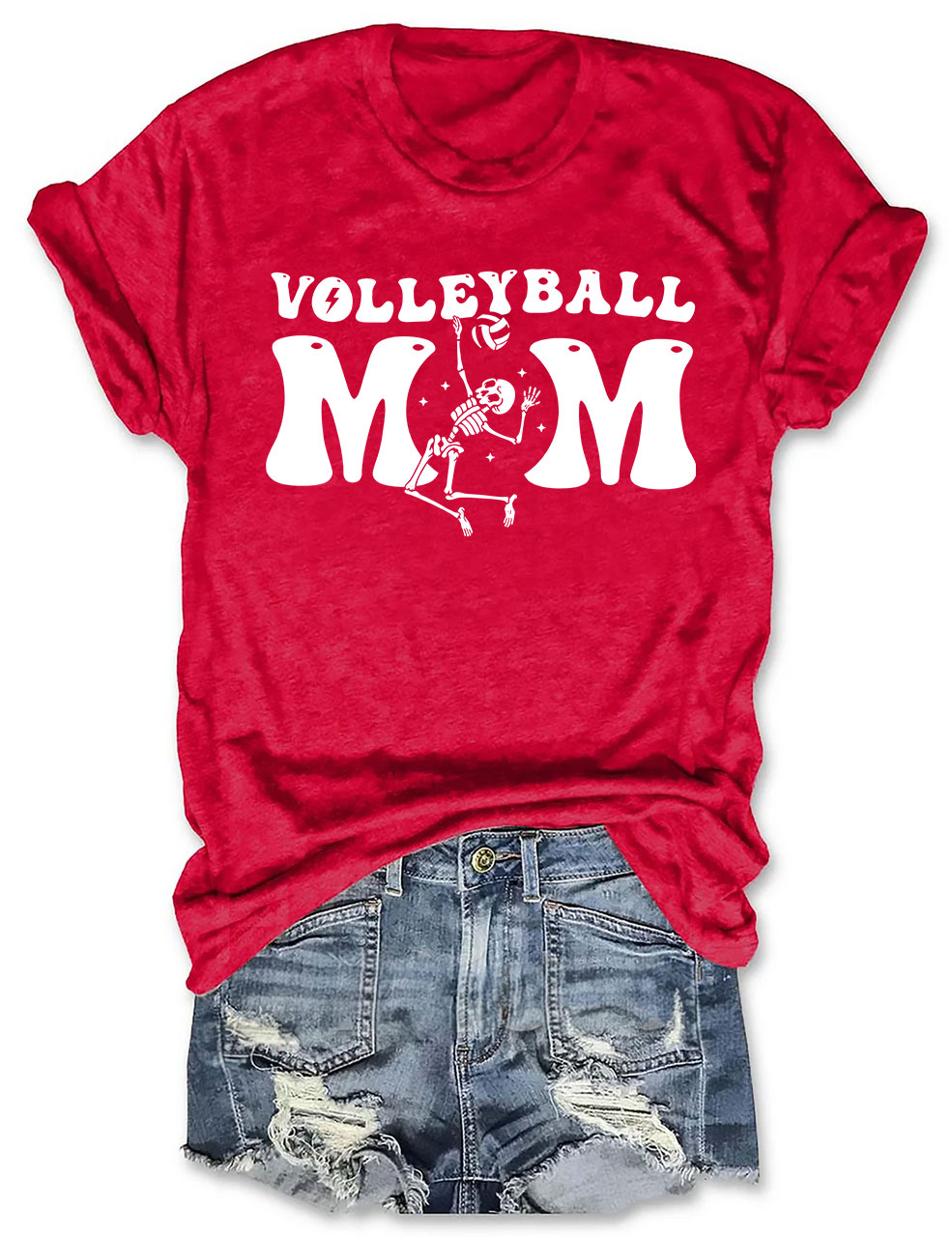 Volleyball Skeleton Mom T-shirt