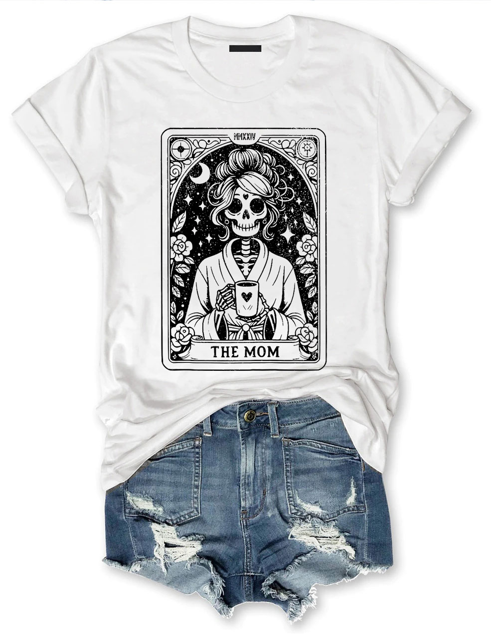 Funny Skeleton Baseball Mom Tarot Card T-shirt