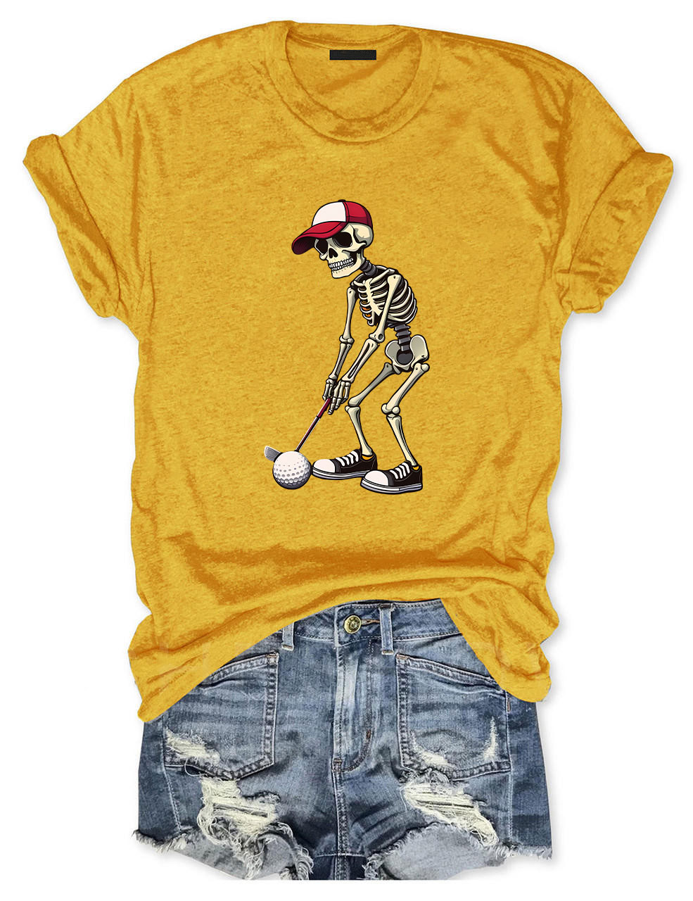 Cool Skeleton Golfer Funny T-shirt