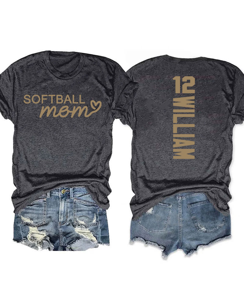 Custom Softball Mom T-Shirt