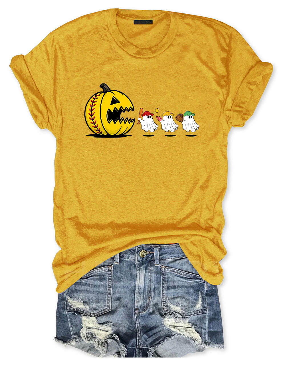 Funny Spooky Ghosts Softball T-Shirt