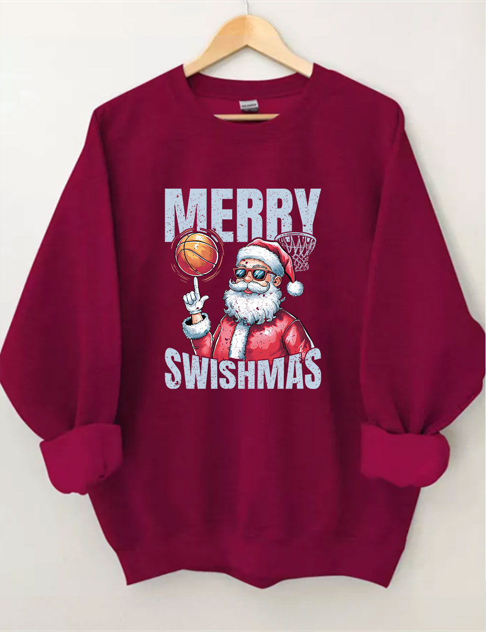 Merry Swishmas Basketball Sweatshirt
