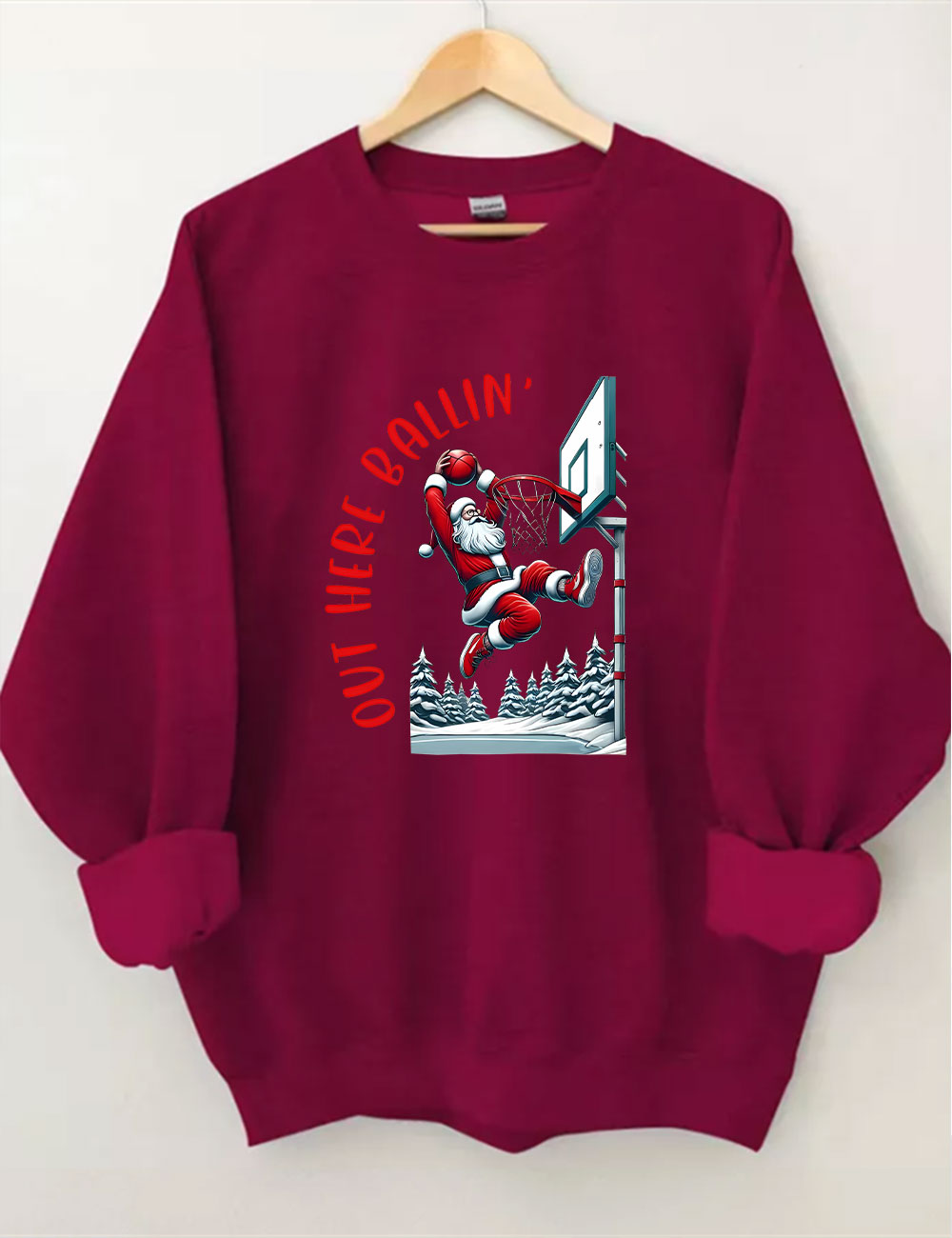 Out Here Ballin Santa Basketball Sweatshirt