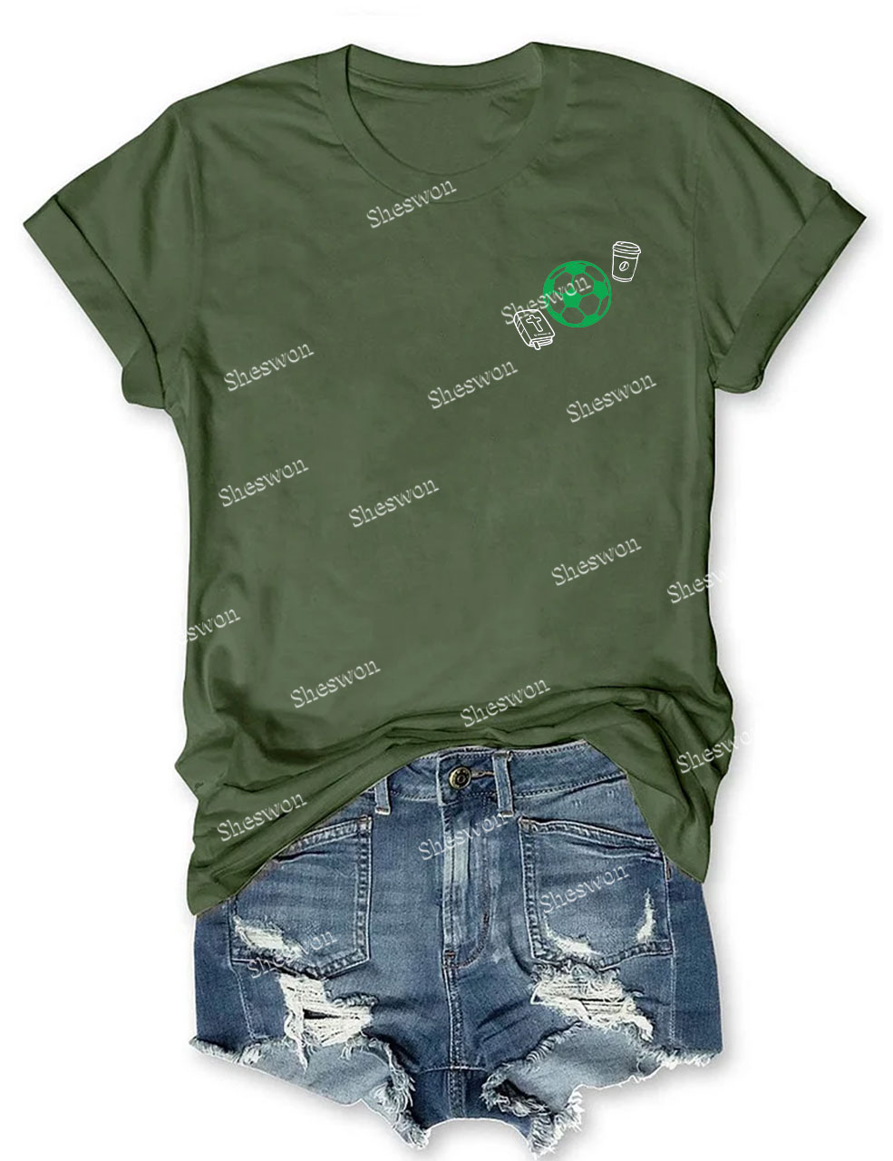 Cool Mom's Love Jesus & Soccer Funny T-Shirt