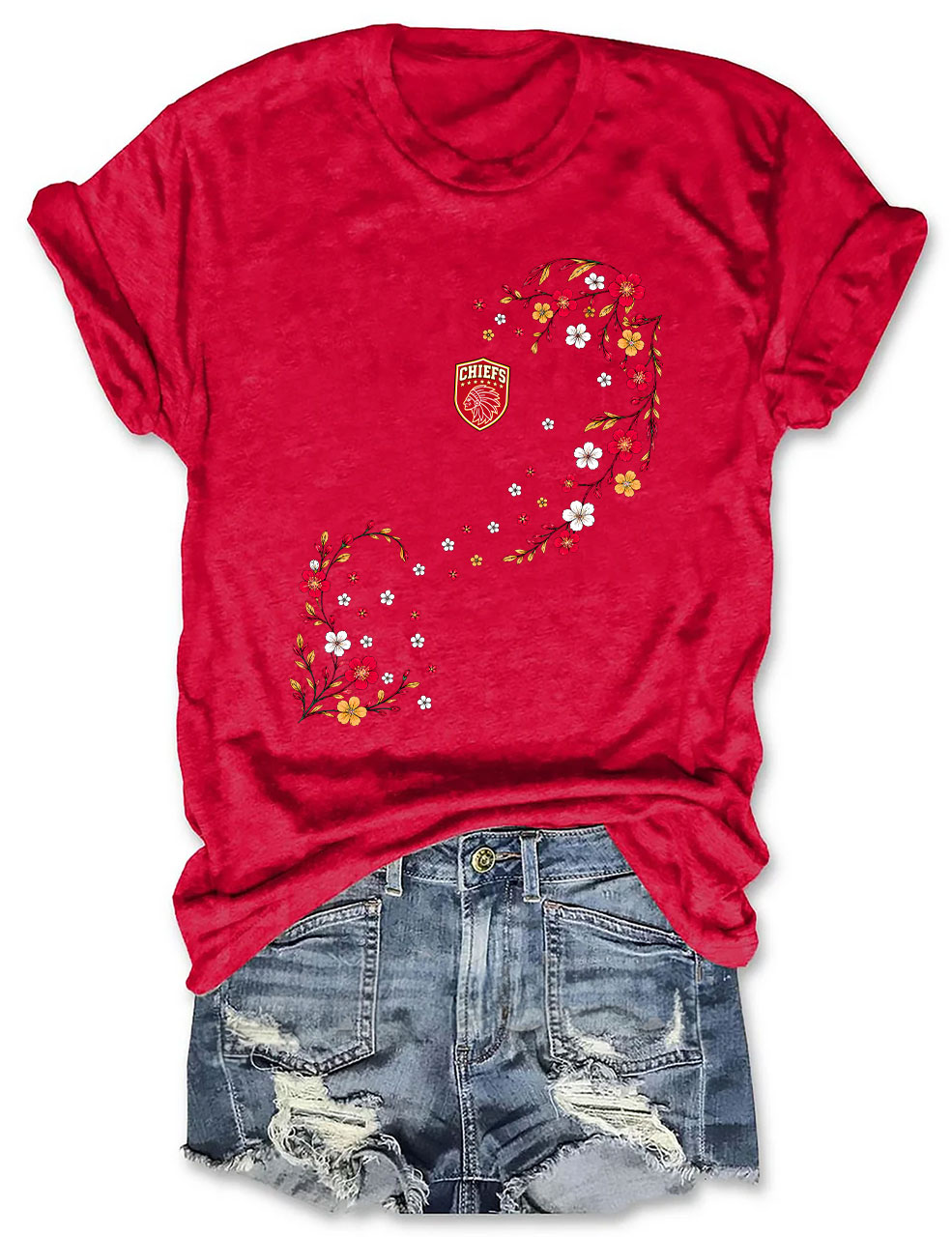 Chiefs Floral Football T-Shirt