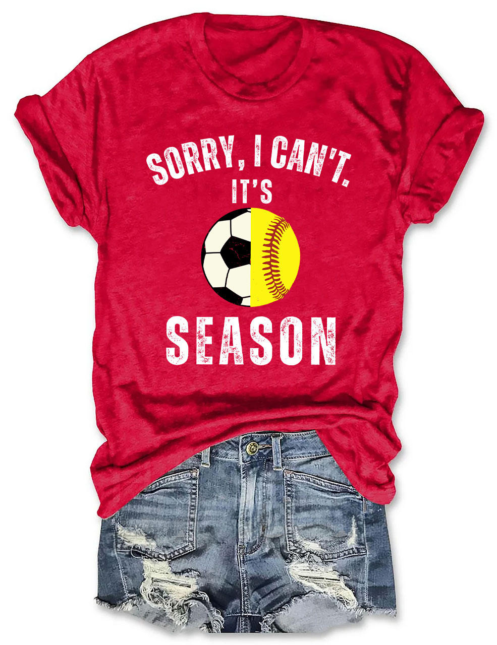 Sorry I can't It's Football and Softball Season T-shirt