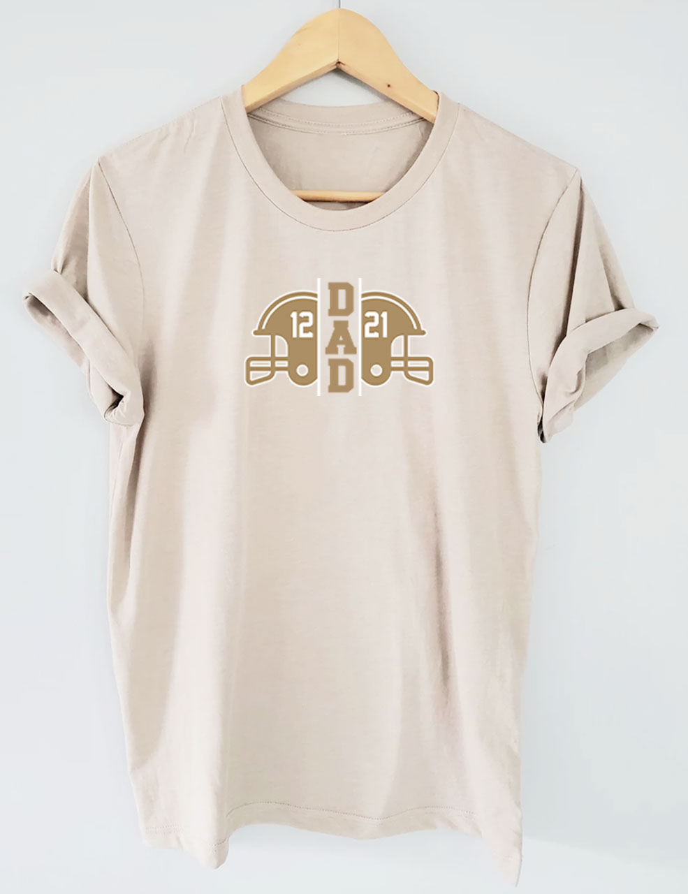 2 Players Custom Football Dad T-shirt