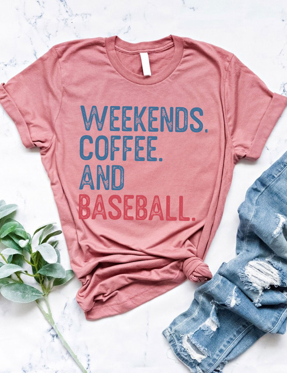 Custom Weekends Coffee Baseball T-Shirt