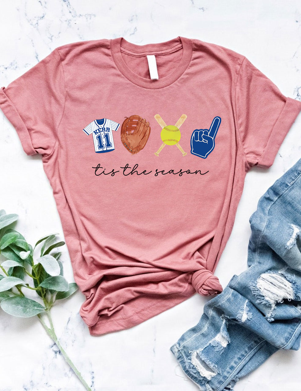 Tis The Season Custom Softball T-Shirt