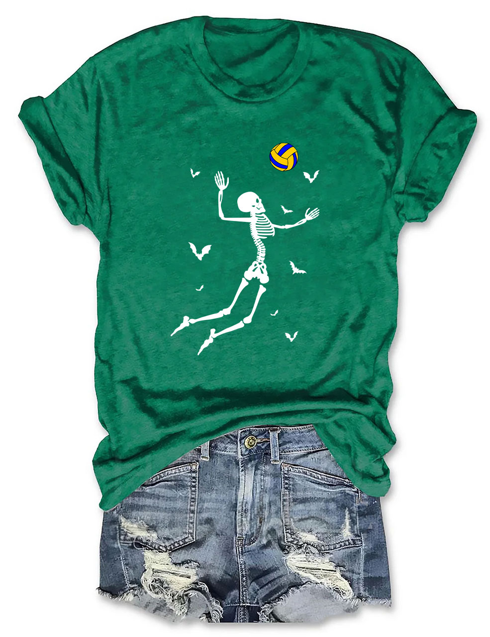 Dancing Skeletons Funny Halloween Volleyball T-shirt