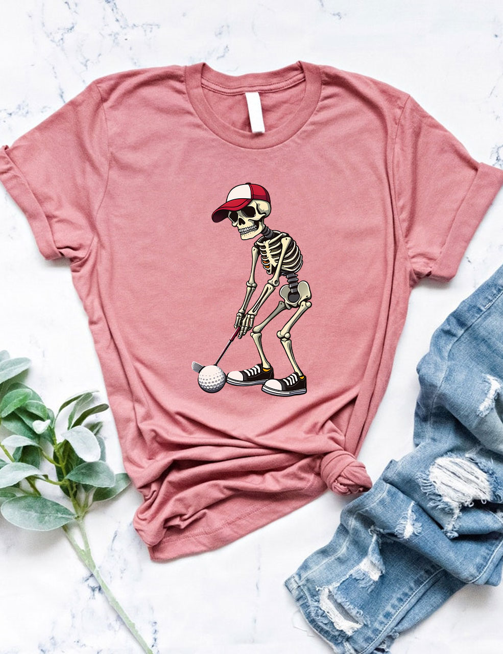 Cool Skeleton Golfer Funny T-shirt