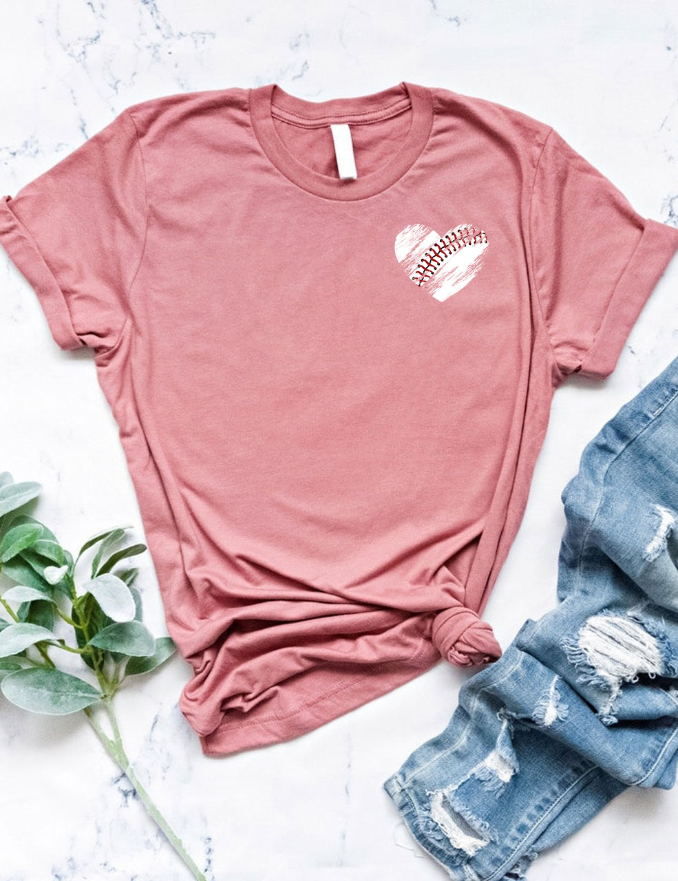 Retro Heart Baseball T-shirt