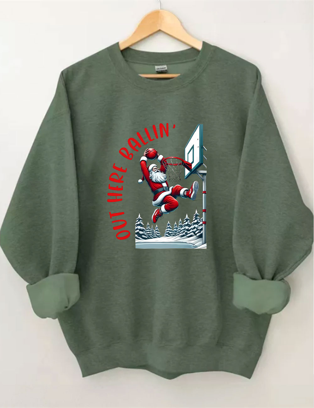 Out Here Ballin Santa Basketball Sweatshirt