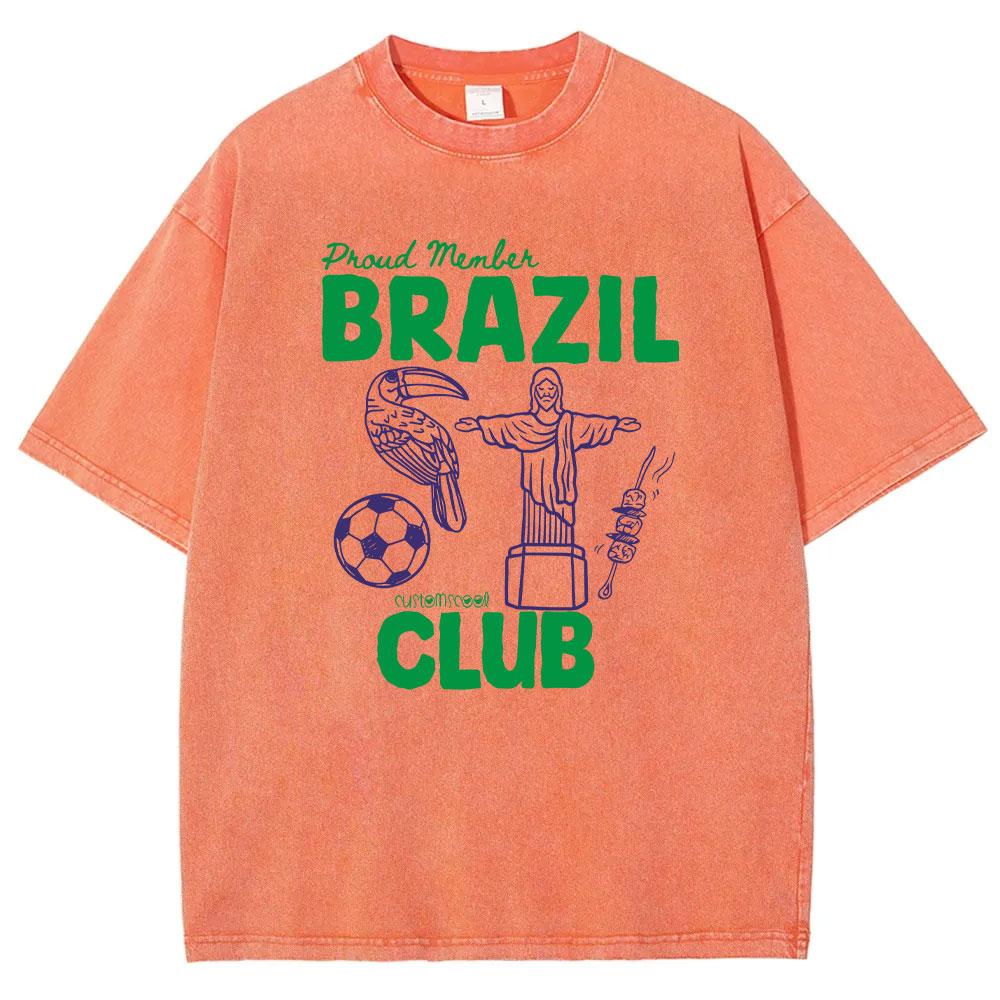 Proud Member Brazil Club Washed T-shirt