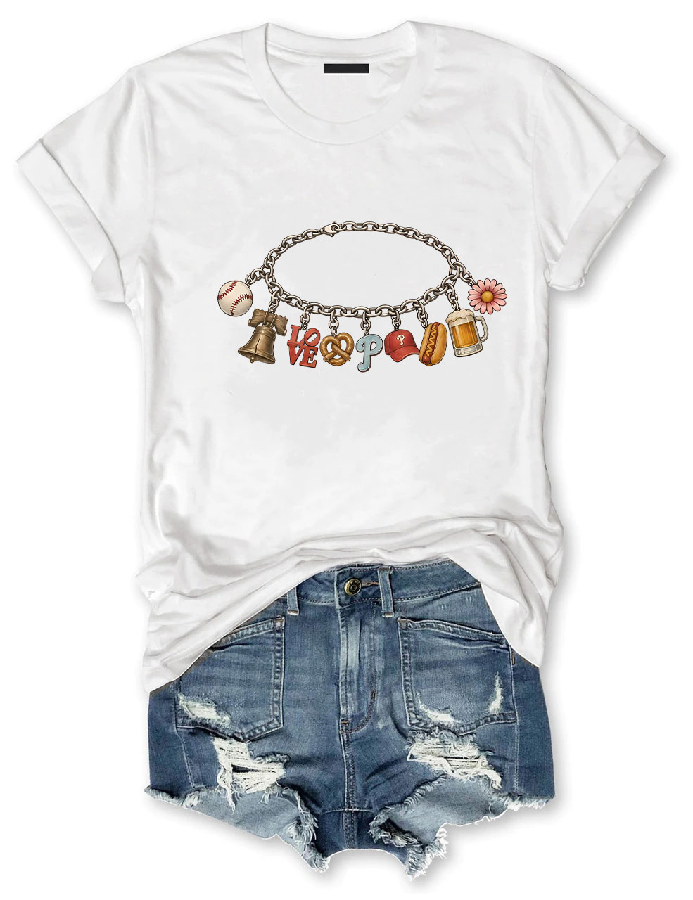 Phillies Charm Bracelet Baseball T-Shirt