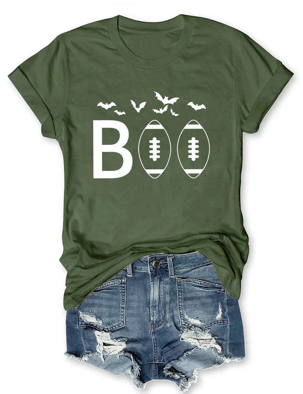 BOO Halloween Football T-Shirt