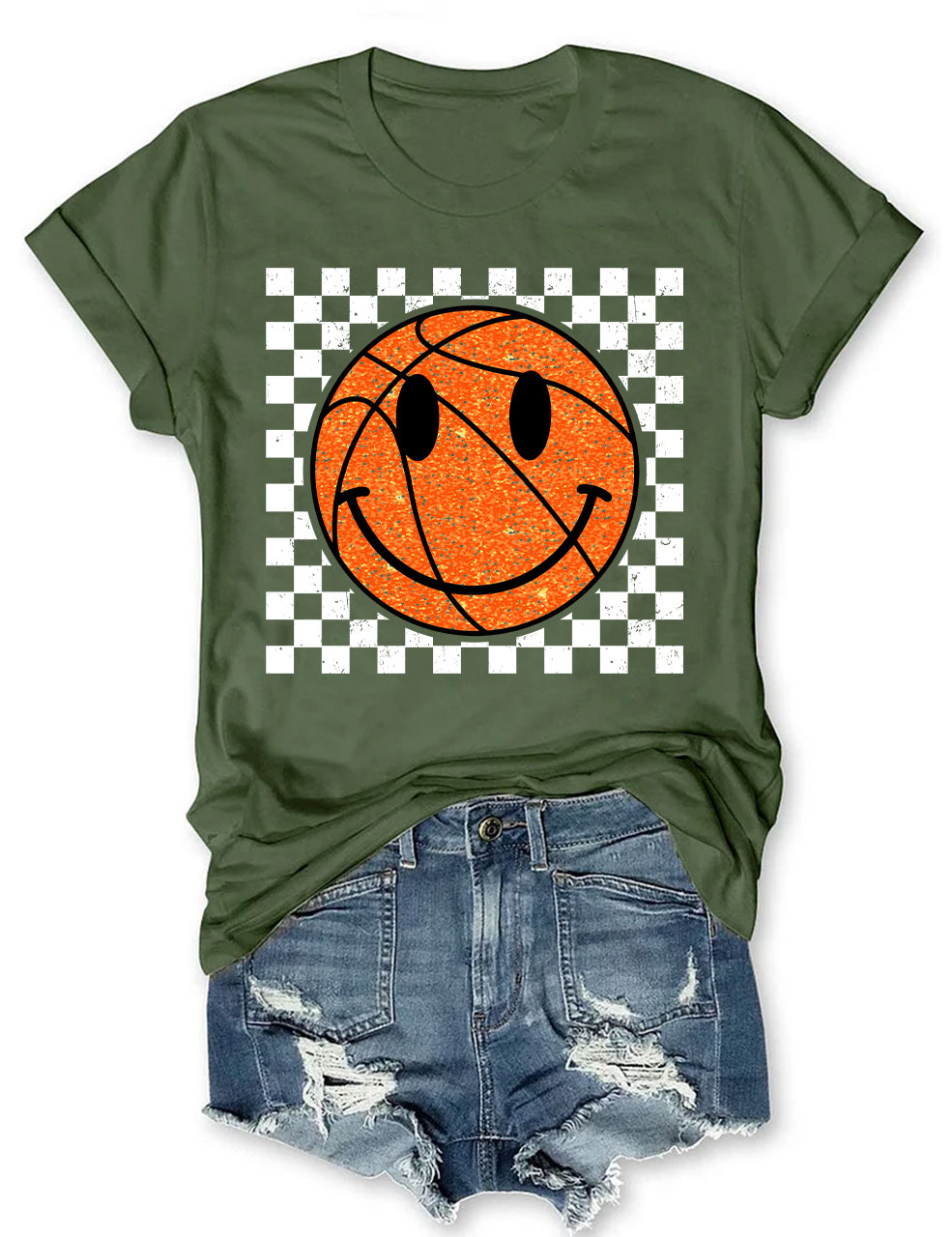 Smile Face Basketball Gameday T-shirt