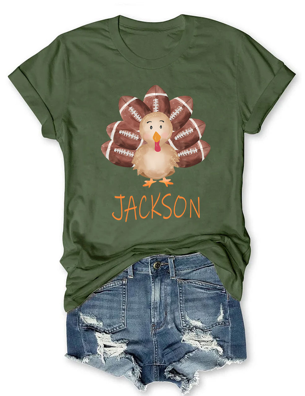 Football Custom Name Turkey T-shirt