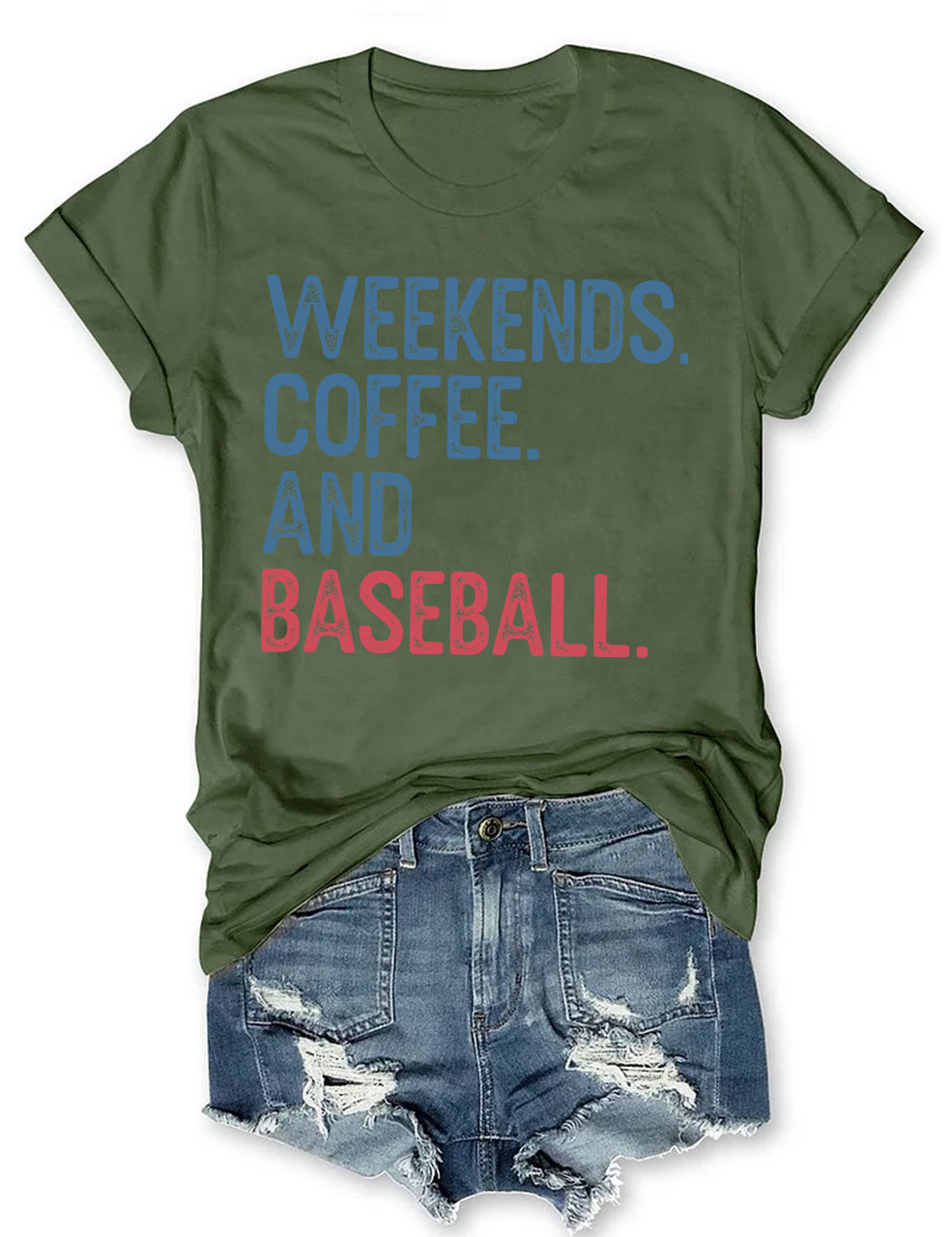 Custom Weekends Coffee Baseball T-Shirt