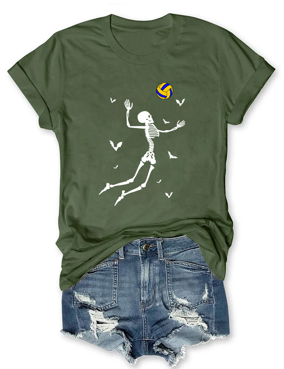 Dancing Skeletons Funny Halloween Volleyball T-shirt