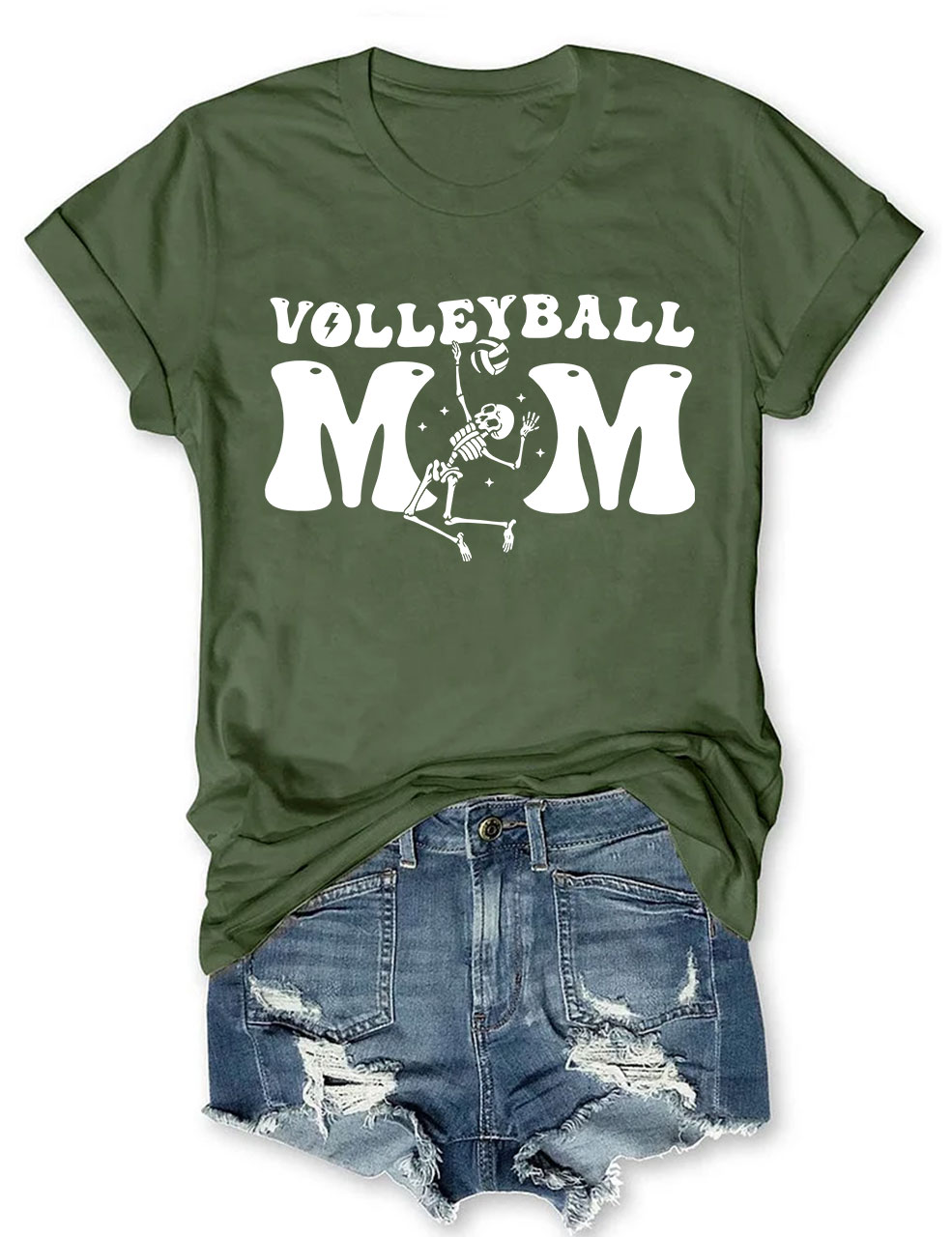 Volleyball Skeleton Mom T-shirt
