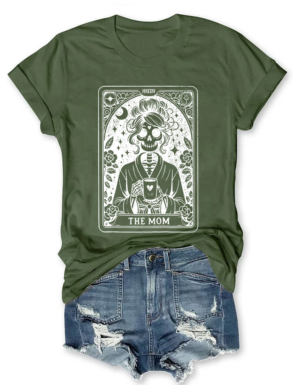 Funny Skeleton Baseball Mom Tarot Card T-shirt