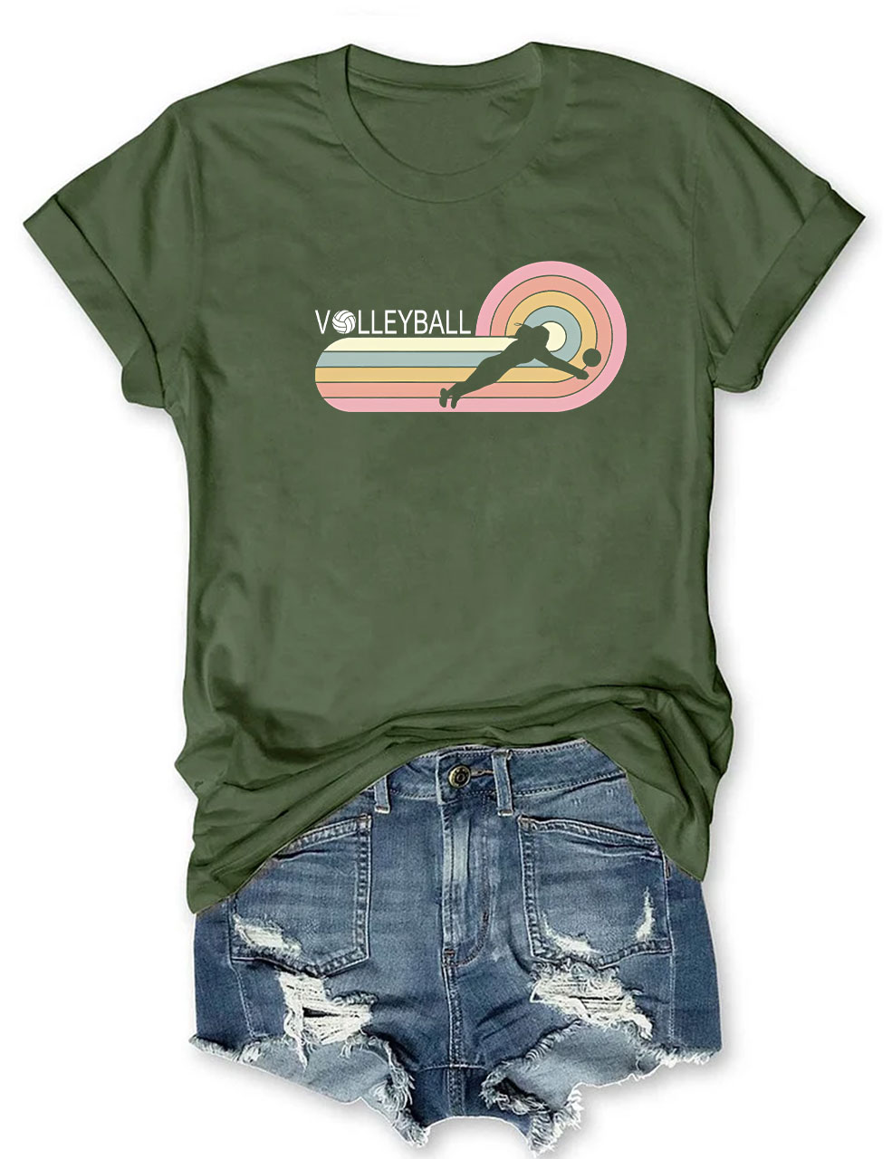 Retro Volleyball Player T-shirt