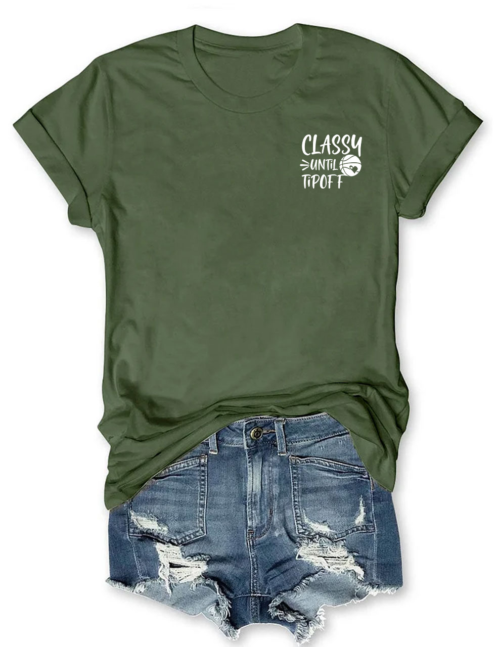 Classy Until Tipoff Pocket Basketball T-shirt