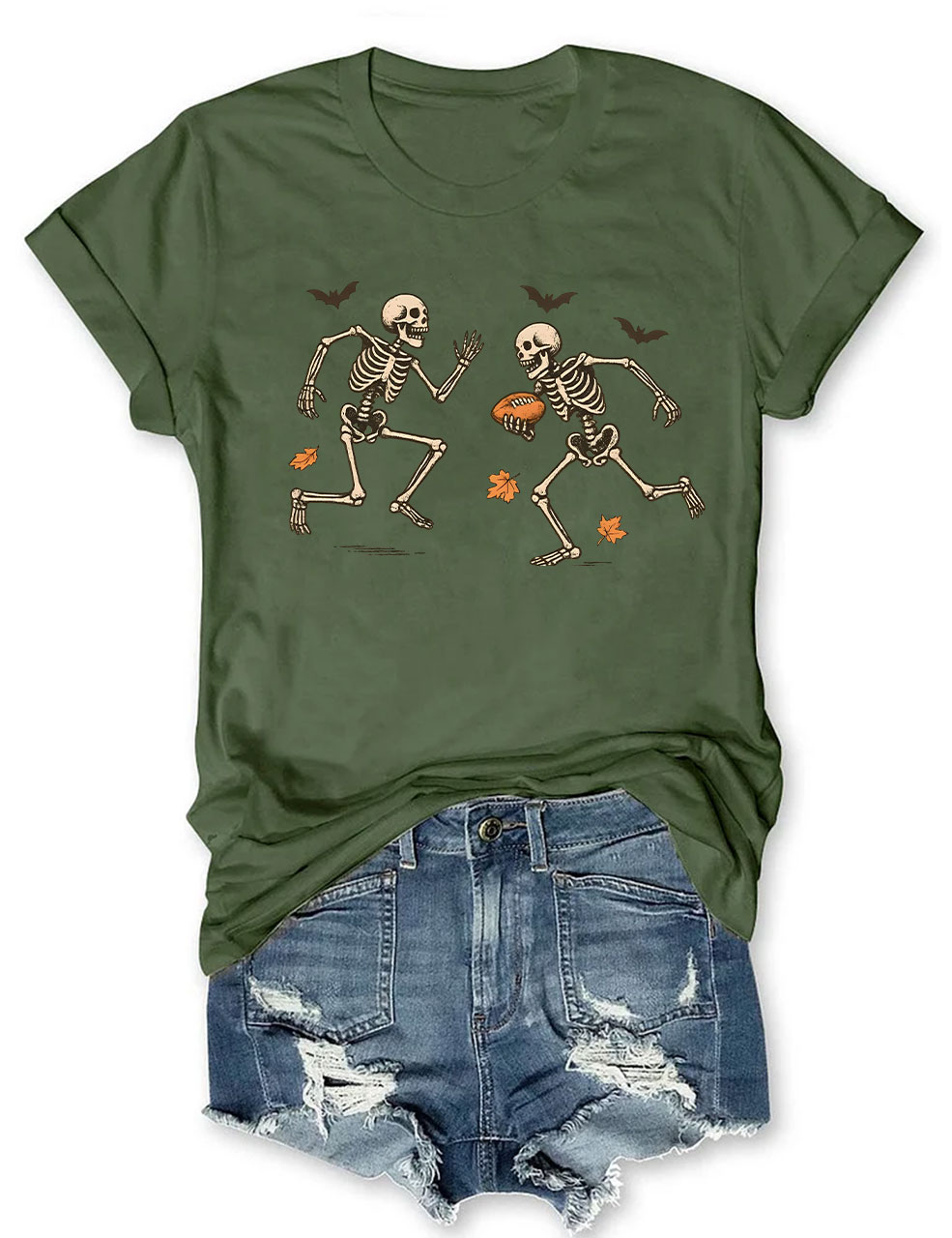 Funny Skeleton Football Halloween T-shirt