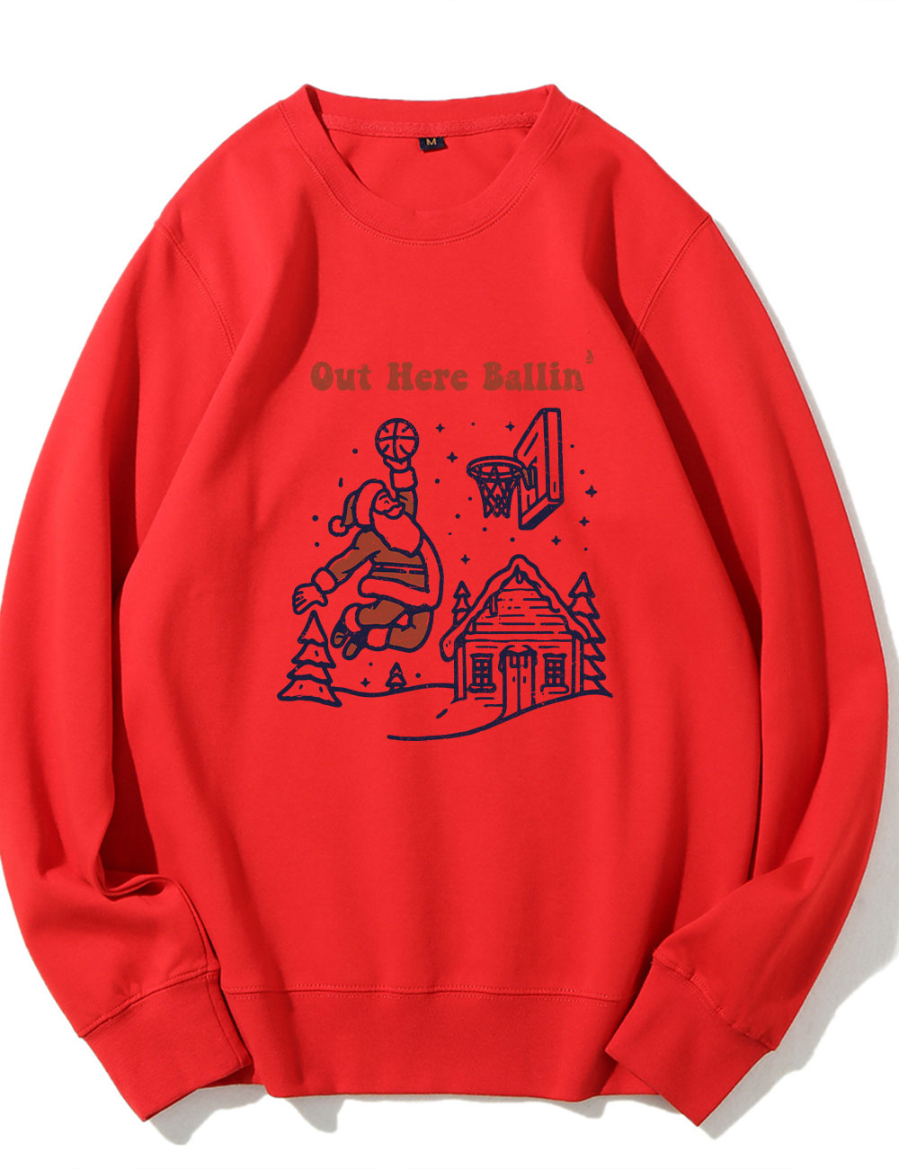 Out Here Ballin Santa Playing Basketball Sweatshirt