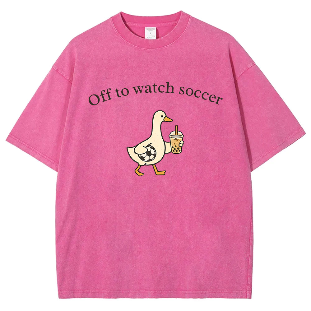 Off To Watch Soccer Silly Goose Washed T-shirt