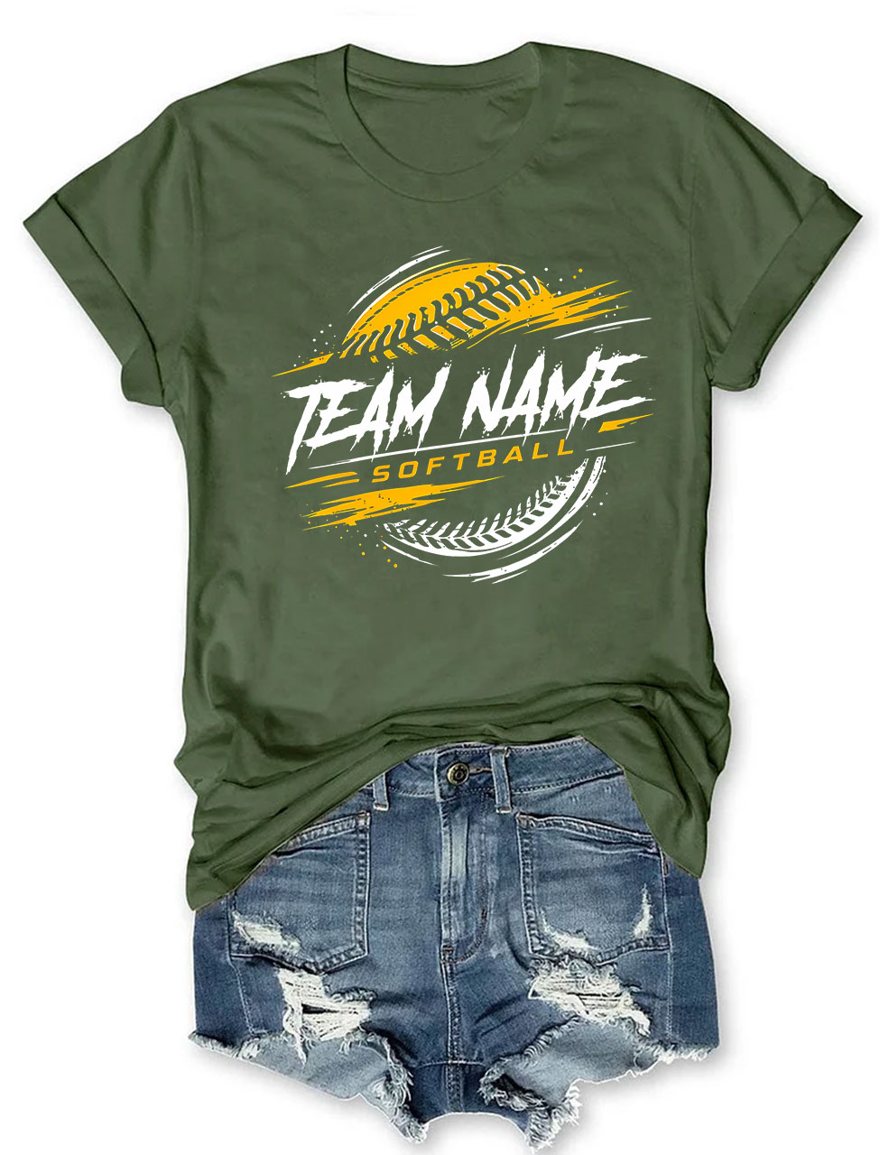 Custom Name Softball T-shirt
