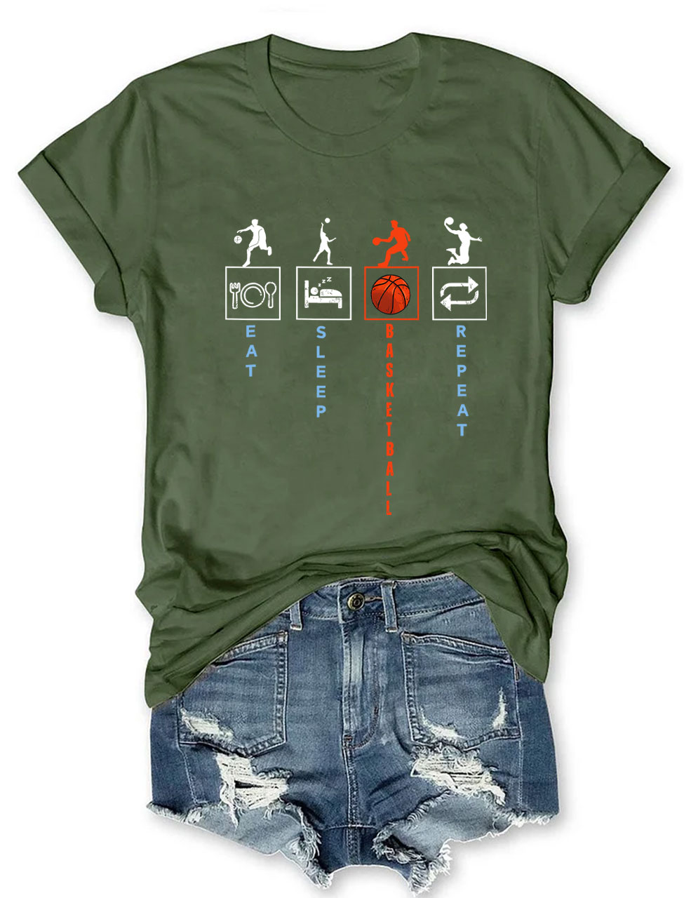 Eat Sleep Basketball Repeat T-Shirt
