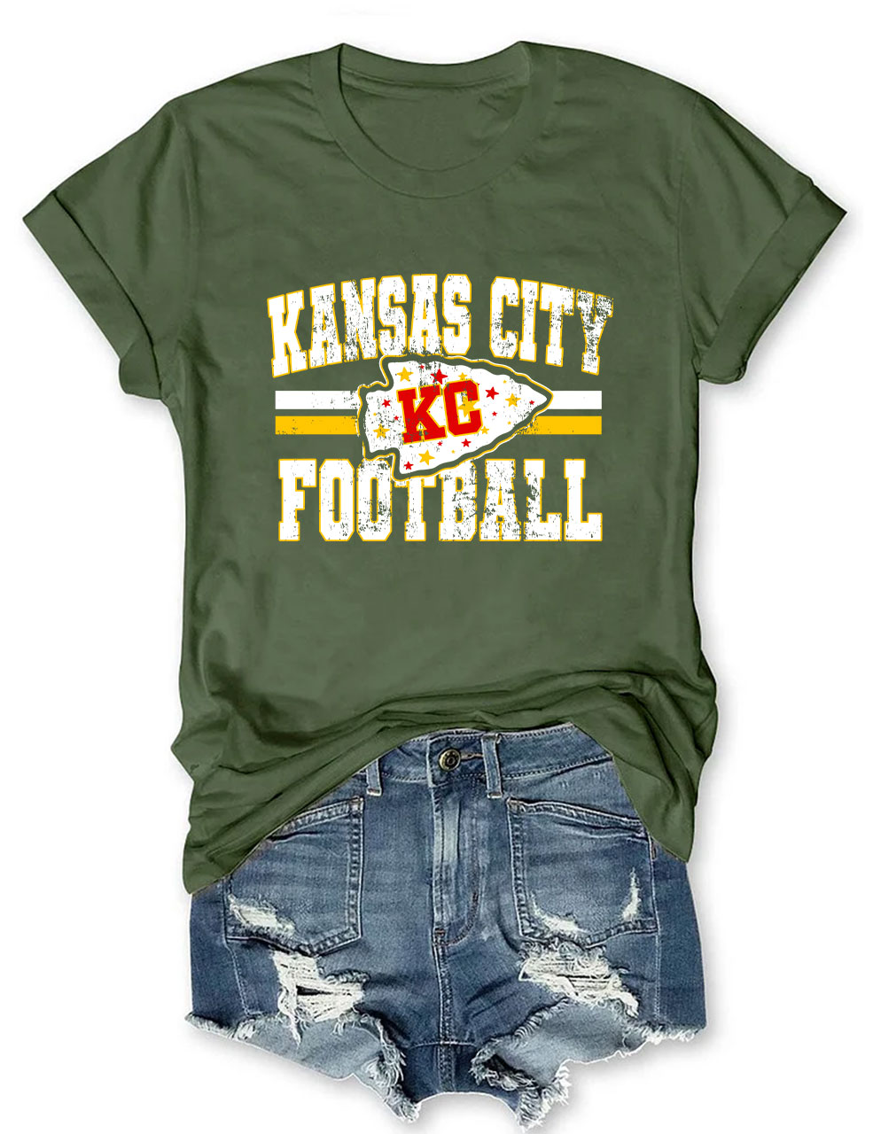 KC Chiefs Arrowhead Football T-Shirt